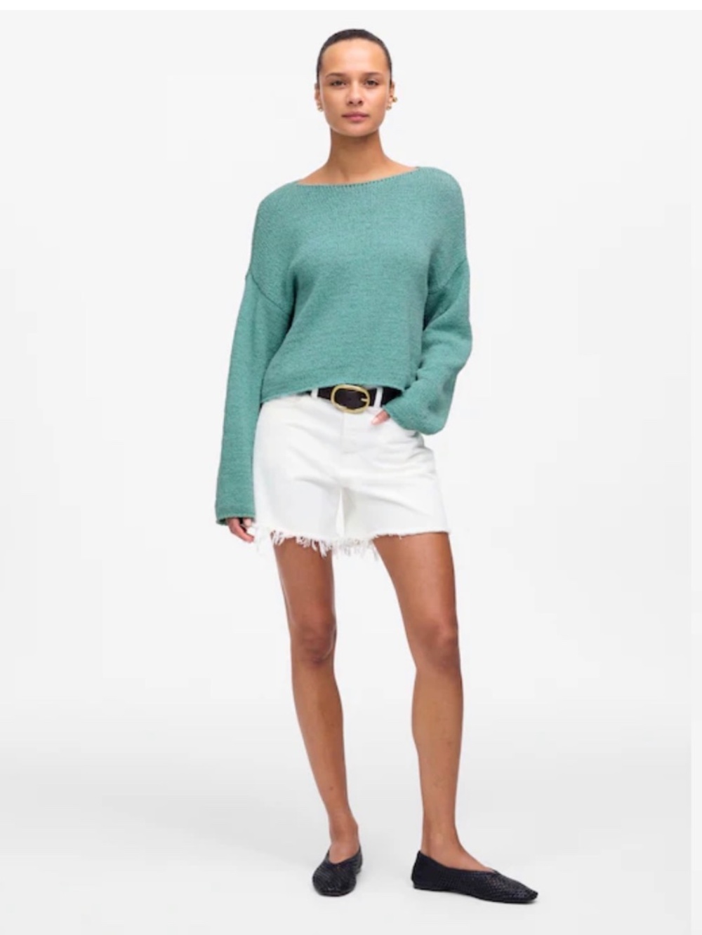 NWOT SOLD OUT Madewell Boatneck Pullover Sweater in Wave Crest Mint Green - M
